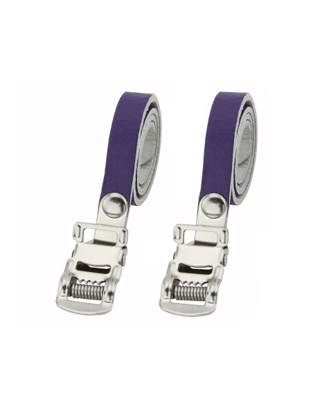 Leather Toe Straps Blue.